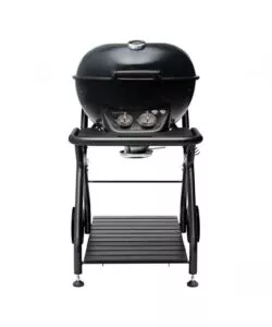 Barbecue a gas 'ascona 570 g all black' in acciaio con due bruciatori, 67x97x106 cm - outdoorchef