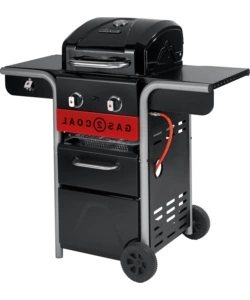 Barbecue a gas/carbone 'gas2coal 2.0 2b' in acciaio con due bruciatori, 114x63x117 cm - char-broil