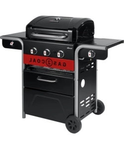 Barbecue a gas/carbone 'gas2coal 2.0 3b' in acciaio con tre bruciatori, 133,4x63x117 cm - char-broil