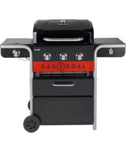 Barbecue a gas/carbone char-broil "gas2coal 2.0 3b" in acciaio con tre bruciatori, 133,4x63x117 cm