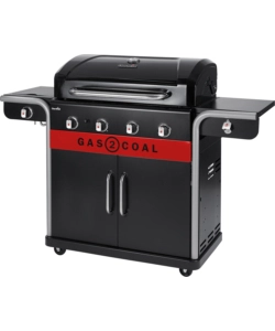 Barbecue a gas/carbone 'gas2coal 2.0 4b' in acciaio con quattro bruciatori, 155x63x117 cm - char-broil