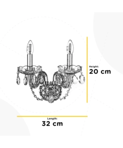 Applique a 2 luci "svetlana" cristallo/cromo, e14