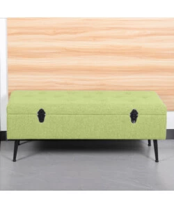 Panchina contenitore bellahome "lisa" in tessuto verde, 102x44x40 cm