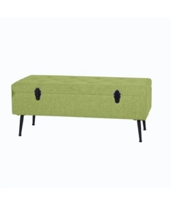 Panchina contenitore bellahome 'lisa' in tessuto verde, 102x44x40 cm