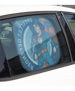 COPPIA TENDINE AUTO LATERALI "SUPERMAN", 44X35 CM