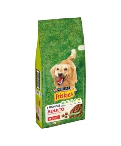 Crocchette per cani purina friskies adulto di tutte le taglie con manzo, cereali e verdure 12 kg