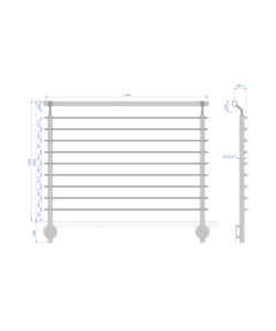 Parapetto modulare certificato in acciaio inox aisi 304 con fissaggio a parete, 150 cm- kit completo b1