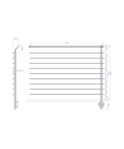 Parapetto modulare certificato in acciaio inox aisi 304 con fissaggio a parete, 150 cm- kit intermedio b2