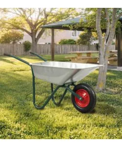 CARRIOLA DA GIARDINO IN ACCIAIO ZINCATO CON VASCA DA 70 LITRI