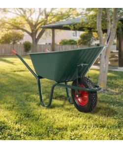 Carriola da giardino con vasca in pvc da 100 litri e telaio in acciaio