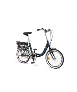 Bici elettrica e-bike city fold green nera con pedalata assistita,  autonomia 20 km  e pieghevole