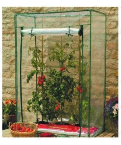 Serra per pomodori "linda" con struttura in acciaio e telo in pvc, 100x50x150 cm