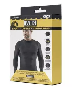 3 pezzi maglia tecnica "wrk302" nera con collo a lupetto, tg xxl - wrk