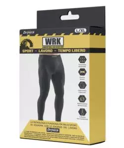 1 pezzo leggins tecnico "wrk303" nero, tg l/xl - wrk