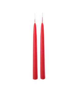 Coppia di candele pillar 'lucid', colore rosso