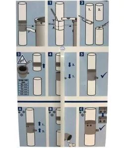 Collettore per recupero acqua piovana con filtro per tubi pluviali da 80 a 105 mm