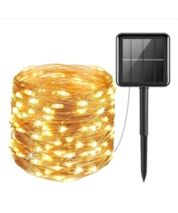 CATENA LUMINOSA LED SOLARE CON PANNELLO 1,2 V, 10 METRI