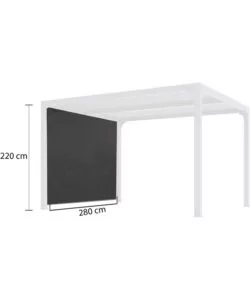 Tenda accessoria con binario per pergola bioclimatica da esterno "per2430bi" e "per3630bi", 280x220 cm