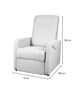 Poltrona massaggiante 'siena' tessuto crema con recliner elettrico, 75x93x105 cm