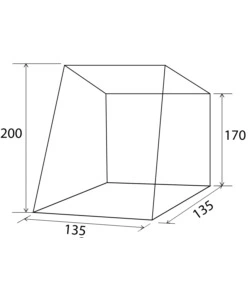 Tenda da campeggio per van posteriore brunner "pilote caddy 4" 135x135x170/200 cm