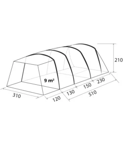 Tenda da campeggio brunner "pure 4" 4 persone 630x310x210 cm