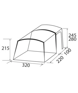 Tenda da campeggio per van brunner "trails hc" 320x320x215 cm