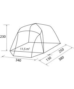 Tenda da campeggio brunner "trouper xl airtech" 380x340x230 cm