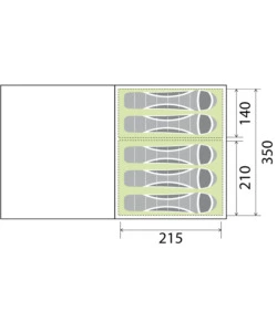 Tenda da campeggio brunner "paraiso 5 airtech" 6 persone 350x215x195 cm