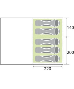 Tenda da campeggio brunner "kalynda 5" 5 persone 340x220x195 cm