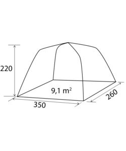 Tenda da campeggio per van brunner "rambler", 350x260x220 cm