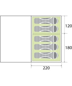 Tenda da campeggio brunner "arqus outdoor 5" 300x200x195 cm