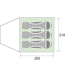 Tenda da campeggio brunner "globo 3" 210x205x125 cm