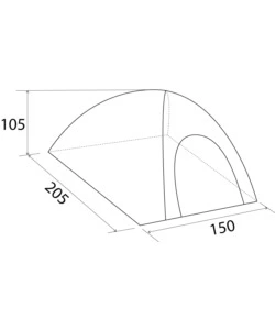 Tenda da campeggio brunner "strato 2" 2 persone 205x150x105 cm