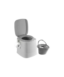 Wc chimico portatile con supporto per carta igienica da campeggio brunner "optiloo" 39x41,5x43 cm