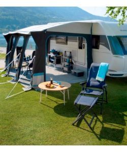 Sedia da campeggio reclinabile brunner "rebel pro large"  in alluminio e 3durafeel blu 54x45x125 cm