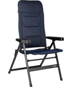 Sedia da campeggio reclinabile brunner 'rebel pro large'  in alluminio e 3durafeel blu 54x45x125 cm