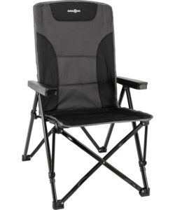 Sedia da campeggio reclinabile brunner 'raptor recliner' in acciaio e poliestere grigio e nero 51x45x45/102 cm