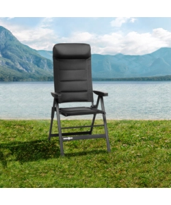 Sedia da campeggio reclinabile brunner "skye 3d" in alluminio e 3durafeel nero 47x41x122 cm