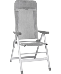 Sedia da campeggio reclinabile brunner 'skye' in alluminio e syntex plus grigio chiaro 46,5x42x124 cm