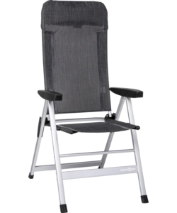 Sedia da campeggio reclinabile brunner 'skye' in alluminio e syntex plus grigio scuro 46,5x42x124 cm