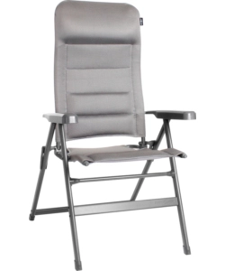 Sedia da campeggio reclinabile brunner 'aravel 3d medium' in alluminio e 3durafeel grigio chiaro 47x44x121 cm