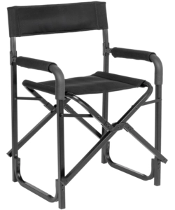 Sedia da campeggio brunner 'aravel director' in alluminio e 3durafeel nero 45x35x48/87,2 cm