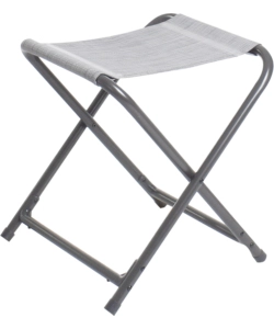 Sgabello brunner 'aravel stool' in alluminio e syntex plus grigio chiaro 40x27x45 cm