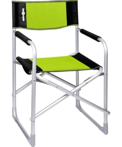 Sedia da campeggio brunner 'captain' in alluminio e poliestere nero e verde 48x46x45,5/81 cm