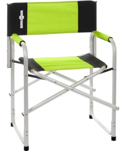 Sedia da campeggio brunner 'bravura' in alluminio e poliestere nero e verde 60x47x46/83 cm