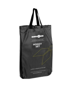 Sgabello con ripiano brunner "hoggy set" in alluminio e poliestere nero 40x40x43 cm