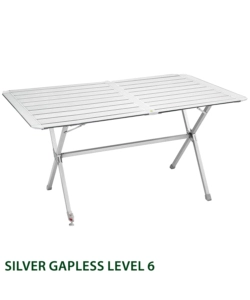 Tavolo pieghevole da campeggio brunner "silver gapless level 6" in alluminio 140x81x70 cm