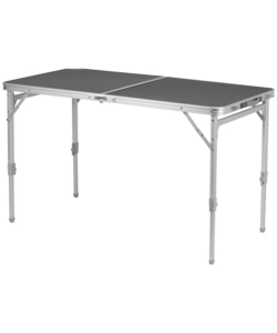 Tavolo pieghevole da campeggio brunner "flatpack 4" in alluminio grigio 120x60x70 cm