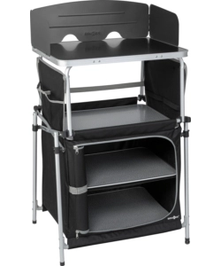 Cucina da campeggio pieghevole brunner 'kitchenette' in alluminio e poliestere nero 67x50x93,5 cm