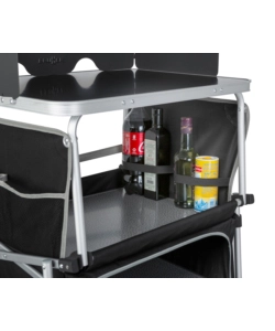 Cucina da campeggio pieghevole brunner "kitchenette" in alluminio e poliestere nero 67x50x93,5 cm